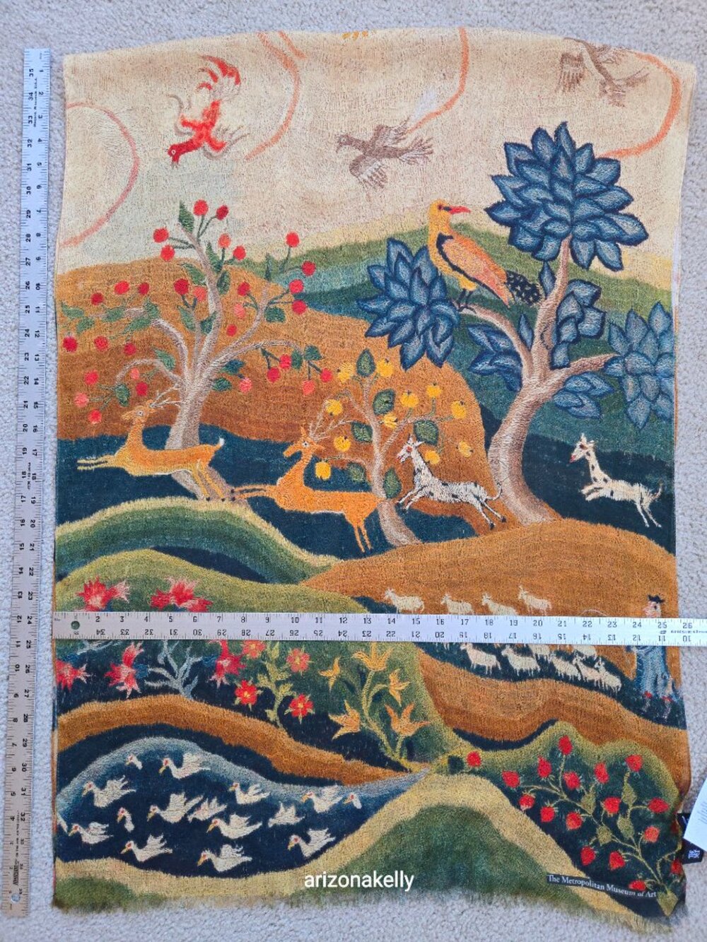 NWT The Met Modal Cashmere Scarf American Folk Art Museum - Picture 4 of 15